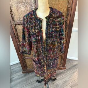 Anthropologie Colorful Tweed Blazer Coat‎ M